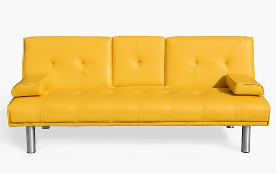 Nowoczesna rozkładana sofa rozkładana Futon Faux Leather 3-osobowa sofa Futon