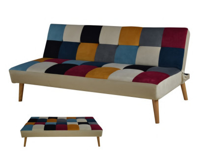 Kolorowa aksamitna tkanina Salon Składana sofa Zaakceptuj zamówienie OEM