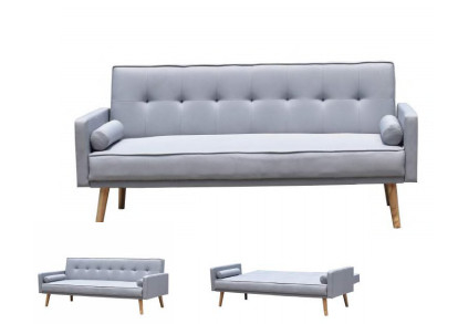 Nowoczesna rozkładana sofa z szarej tkaniny Składane pozycje leżące w stylu europejskim