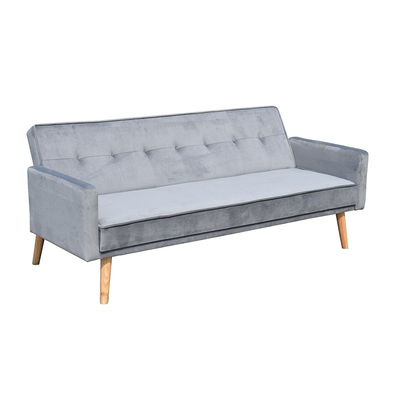 Nowoczesna sofa rozkładana z szarej tkaniny Składane pozycje rozkładane w stylu europejskim