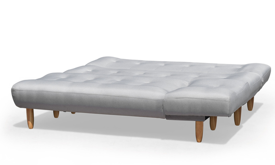 Składana sofa futon w kształcie litery L Ciemnoszary poliester Tapicerowany nowoczesny kabriolet