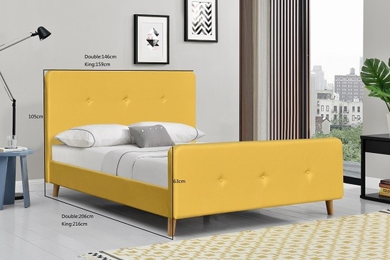 Nowoczesna Skandynawska Rama Łóżka Queen Size Tkanina Producent Łóżka Tapicerowanego