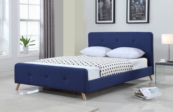 Nowoczesna Skandynawska Rama Łóżka Queen Size Tkanina Producent Łóżka Tapicerowanego