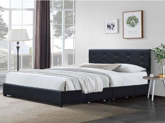 Minimalistyczna rama łóżka Queen Black Tufted PU Leather Headboard