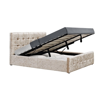 Queen Size Drewniana rama łóżka Tkanina Velvet Nowoczesny producent łóżek tapicerowanych