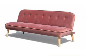 Nowoczesna rozkładana sofa w kolorze Dusty Rose Velvet z drewnianą nogą do domu/mieszkania/biura