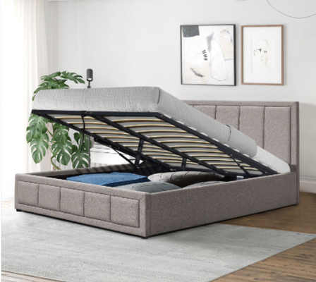 King Size tkanina lniana tapicerowana tufted Nowoczesna ramka łóżka z magazynem BSCI