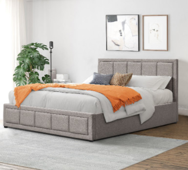 King Size tkanina lniana tapicerowana tufted Nowoczesna ramka łóżka z magazynem BSCI