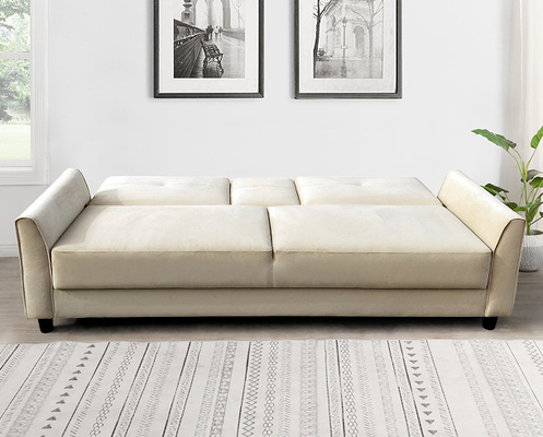 Składana sofa z łóżkiem typu queen-size, przenośna składana sofa łatwa do przechowywania, w kolorze złamanej bieli