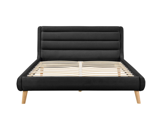 FSC OEM Black Linen Tapicerowany pokrowiec z tkaniny Queen Bed