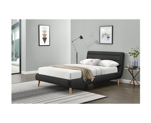FSC OEM Black Linen Tapicerowany pokrowiec z tkaniny Queen Bed