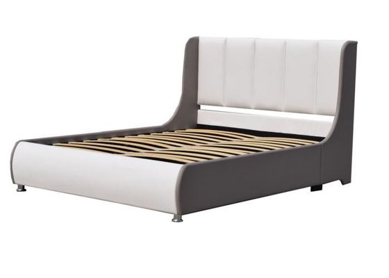 Rama łóżka w stylu amerykańskim ODM Queen Size Biała sztuczna skóra z podnośnikiem gazowym