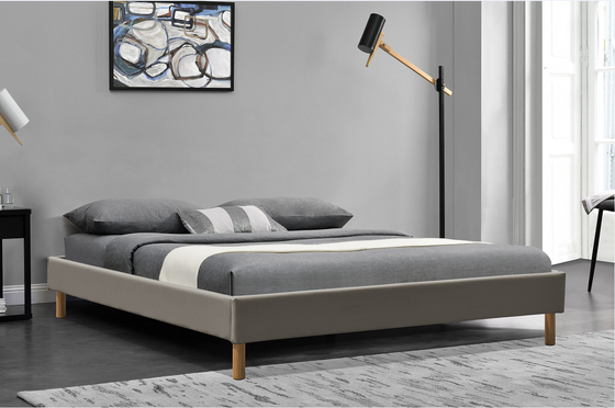 Współczesne łóżko tapicerowane z platformą King King Montaż ze skóry PU 140x190Cm