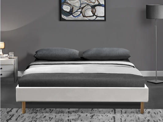 Współczesne łóżko tapicerowane z platformą King King Montaż ze skóry PU 140x190Cm