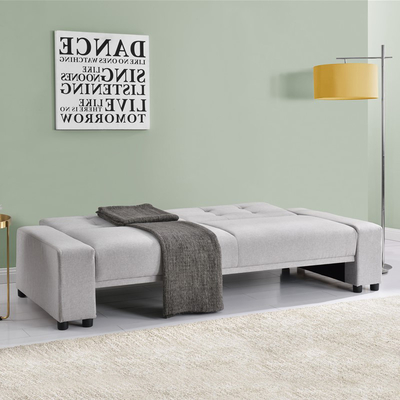 Rozkładana sofa z tkaniny lnianej w kolorze szarego aksamitu Włoska certyfikacja BSCI
