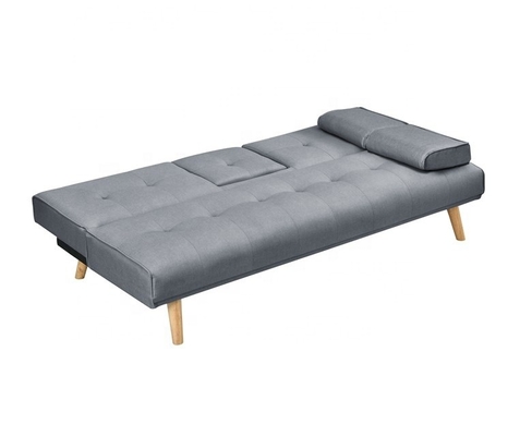 Wielofunkcyjna rozkładana sofa z żółtego aksamitu