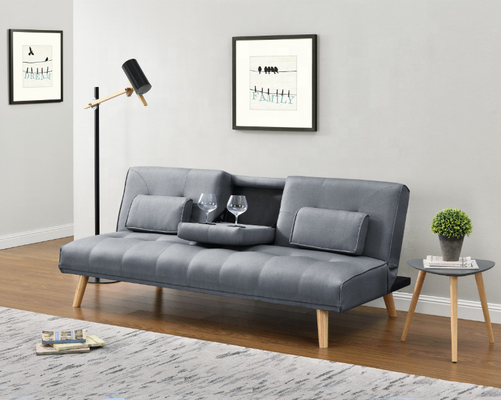 Wielofunkcyjna rozkładana sofa z żółtego aksamitu