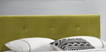 Tufted Green Cream Kruszony Aksamit Podwójna Poduszka Zagłówek Rama łóżka