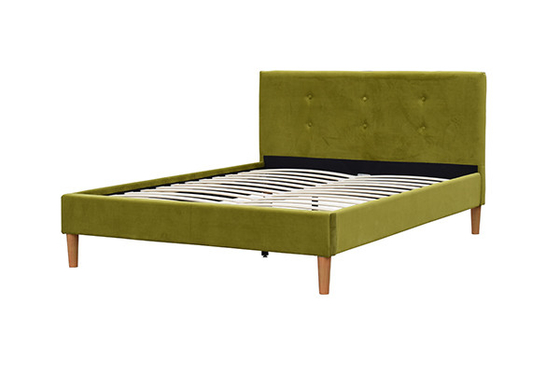 Tufted Green Cream Kruszony Aksamit Podwójna Poduszka Zagłówek Rama łóżka