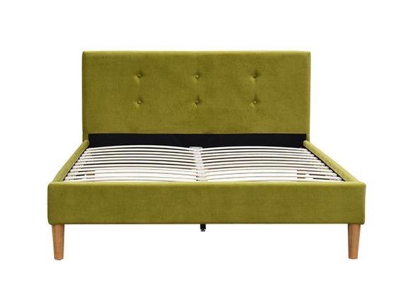Tufted Green Cream Kruszony Aksamit Podwójna Poduszka Zagłówek Rama łóżka