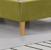 Tufted Green Cream Kruszony Aksamit Podwójna Poduszka Zagłówek Rama łóżka