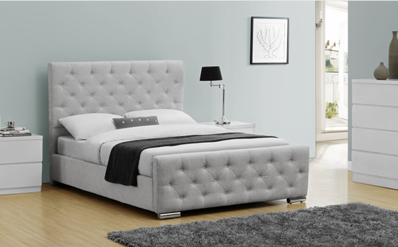 Tkanina w rozmiarze king size Velvet Prosta nowoczesna drewniana rama łóżka tapicerowanego