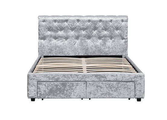 Rama łóżka Torver Charcoal Plush Velvet - Wybierz opcje rozmiaru i koloru