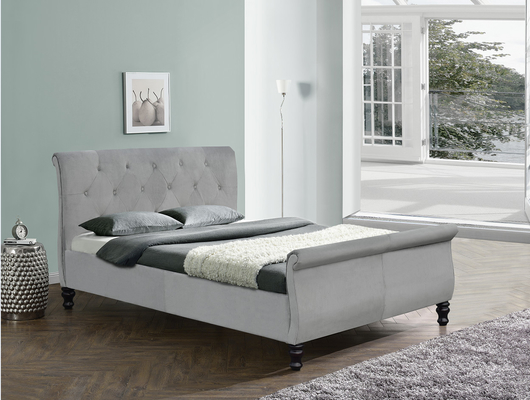 Tapicerowana rama łóżka chesterfield king size Sleigh With Buttons