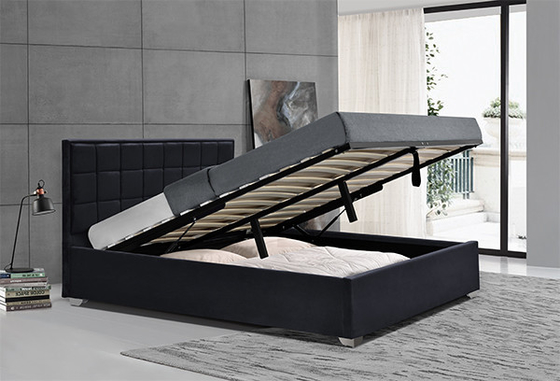 Rama łóżka do przechowywania podnośnika gazowego Horwood Black Velvet Cube