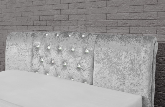 Luksusowy podwójny rozmiar Tufted Storage Bed Lint Sliver Crystal Button European Style
