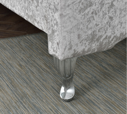 Luksusowy podwójny rozmiar Tufted Storage Bed Lint Sliver Crystal Button European Style
