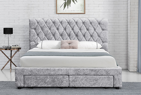 Rama łóżka Torver Charcoal Plush Velvet Certyfikat BSCI CE EN-1725